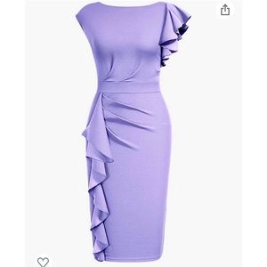 NWT Women's Pinup Vintage Ruffle Sleeves Cocktail Party Pencil Dress